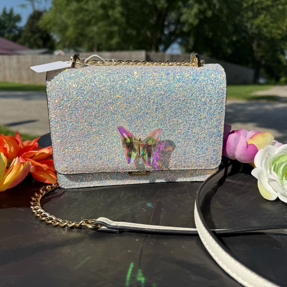 Glittery Butterfly Accent Aldo Crossbody